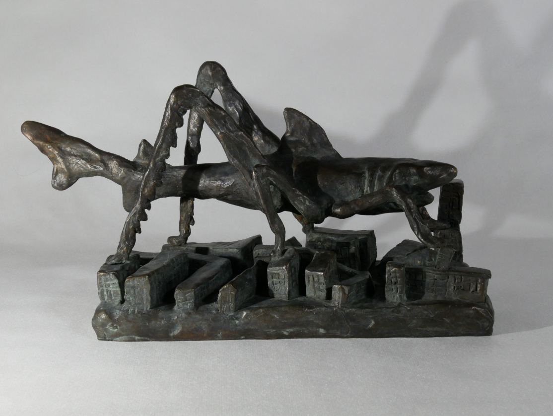 Miethaischrecke (H 16 cm, Bronze)