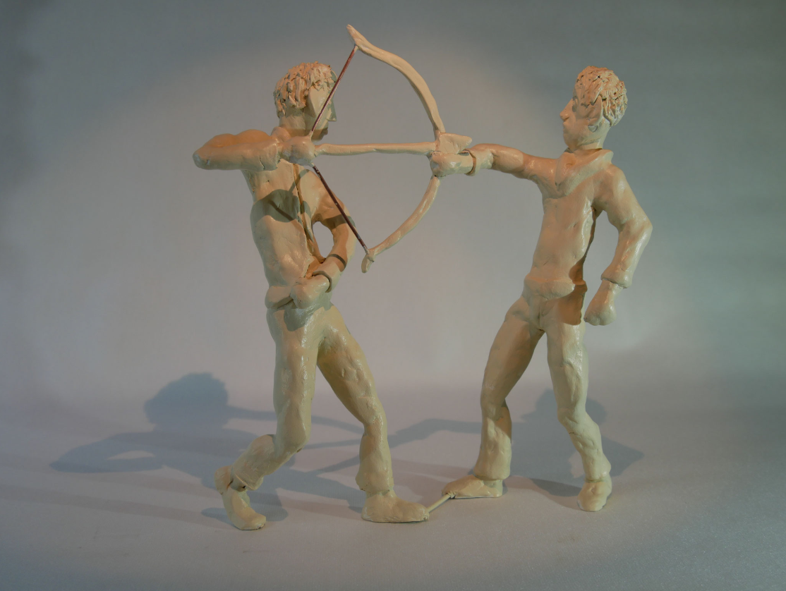 Abrüstungsgespräch (H 25 cm, Keramiplast)